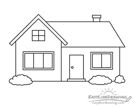 Easy Drawing Of A House Easy How To Draw A House Tuto