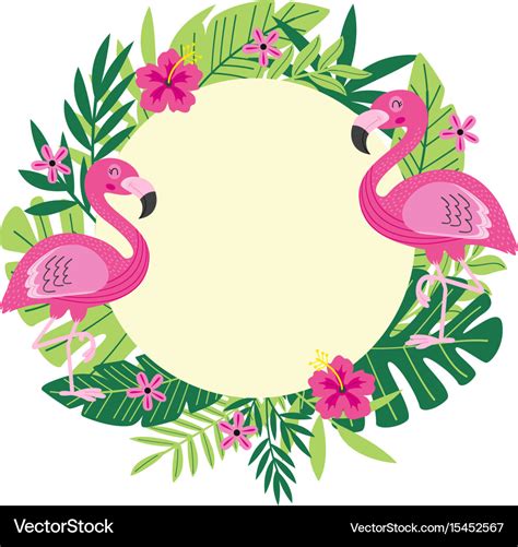 Tropical Frame With Flamingo Royalty Free Vector Image