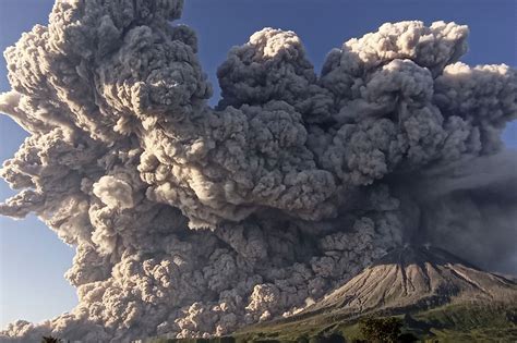 LOOK Indonesia S Mount Sinabung Volcano Spews Ash ABS CBN News