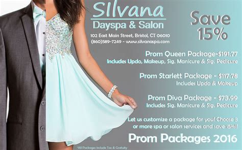 Silvana Prom Packages 2016 Silvana Spa