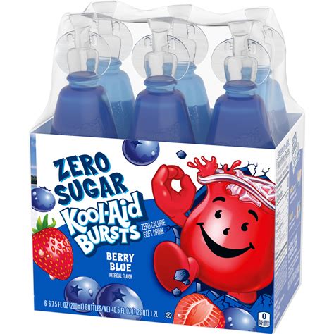 Kool Aid Bursts Berry Blue Zero Sugar Artificially Flavored Soft Drink