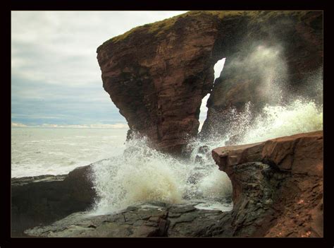 Wallpaper Scotland North Sea Waves Rocks Ocean Arbroath Cliffs