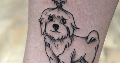 Maltese Dog Tattoo Pet On Jessica Done In Black And Grey Tams