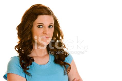 Smiling Teenage Girl Wih Her Arms Crossed Stock Photo Royalty Free