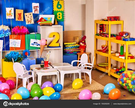 Kindergarten Interior Decoration Child Picture On Wall Stock Photo By