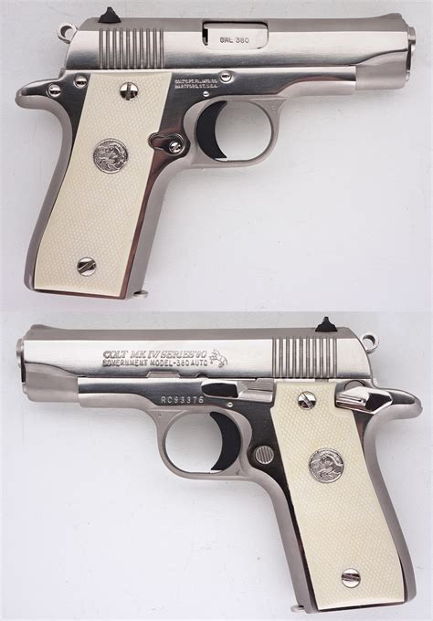 Colt Government Model Mk Iv Series 80 Nickel Finish 380 Acp Pistol