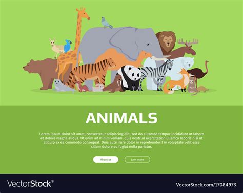 Animals Banner Website Template Royalty Free Vector Image