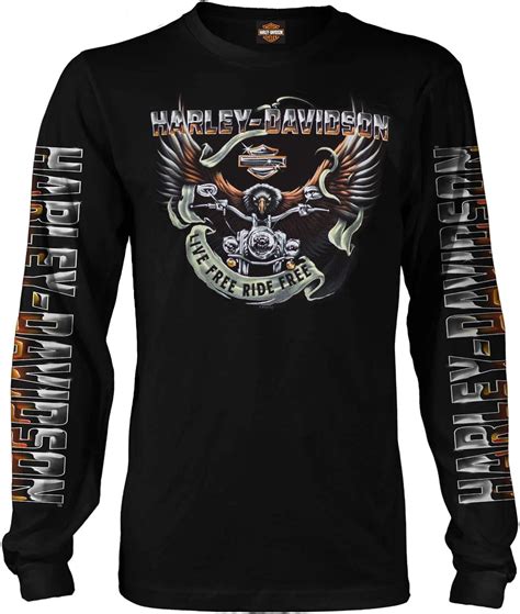 Buy Harley Davidson Military Men S Black Long Sleeve Eagle Graphic T