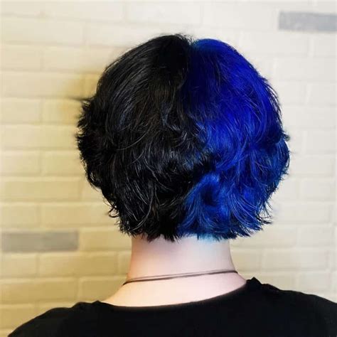 Blue Tips Hair Hair Dye Tips Dyed Tips Half Colored Hair Half And