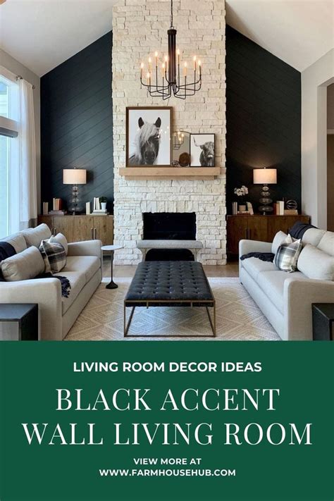 Living Room With Black Accent Wall Accent Walls In Living Room Farm