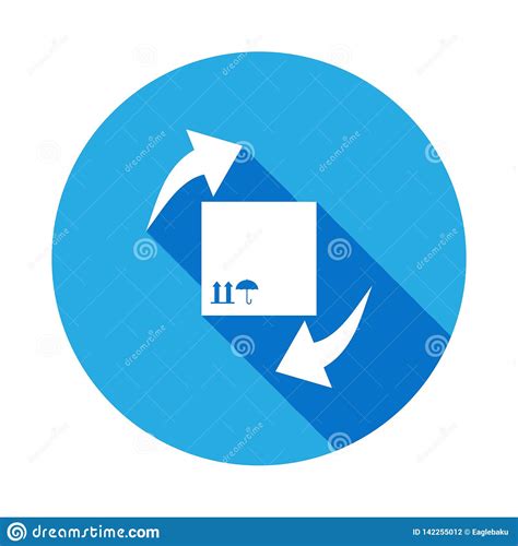 A Box For Parcels And Circular Arrows Icon With Long Shadow Element Of