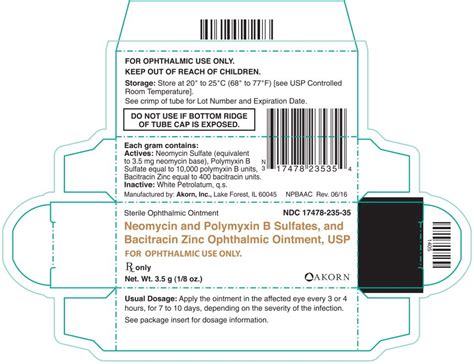 Neomycin Polymyxin B Bacitracin Ophthalmic Ointment Fda Prescribing