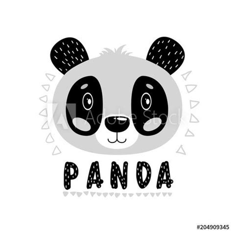 Cute Vector Panda Face One Object On A White Background Panda