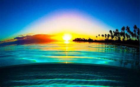 Wallpaper Sunlight Landscape Sunset Sea Nature