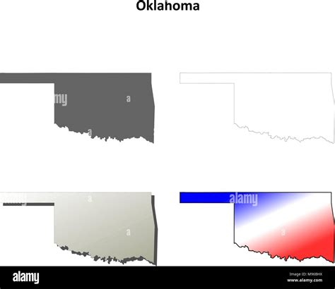 Oklahoma Outline Map Set Stock Vector Image And Art Alamy