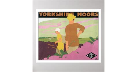 Vintage Travel Yorkshire Moors England Poster Zazzle
