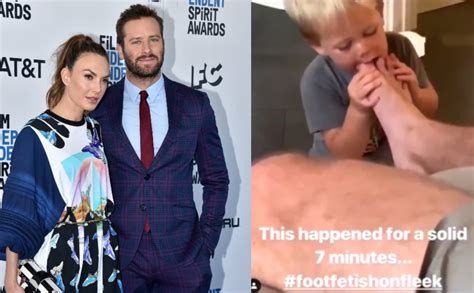 Armie Hammers Wife Defends Him After Sharing Video Of Son Sucking His