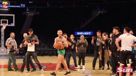 ufc 205 open workouts conor mcgregor hits first time jump shot at madison square garden youtube