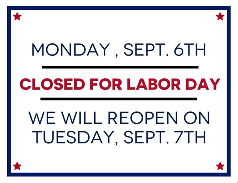 Closed For Labor Day Bernina