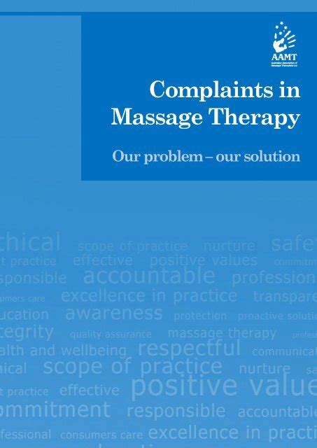 complaints in massage therapy aamt