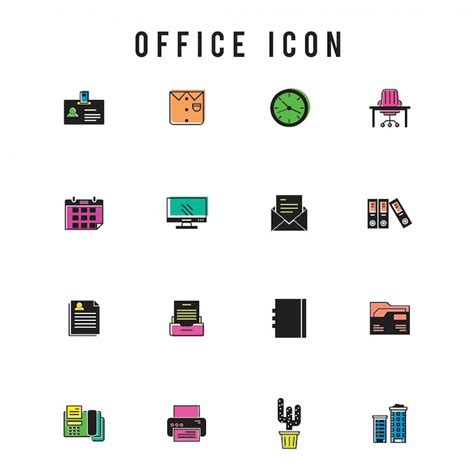 Office Icon Set Vector Free Download