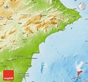 Physical Map of Alicante