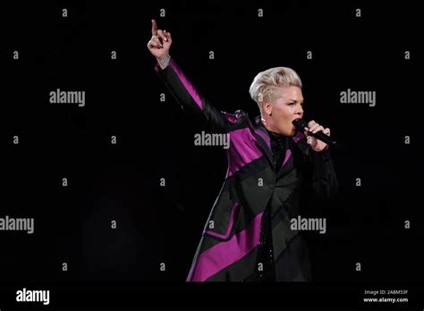 The Singer Pink At Her Performance In The Munich Olympic Stadium