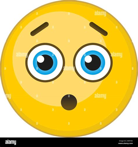 Hushed Face Concerned Emoji Embarrassed Yellow Emoticon Stock Vector