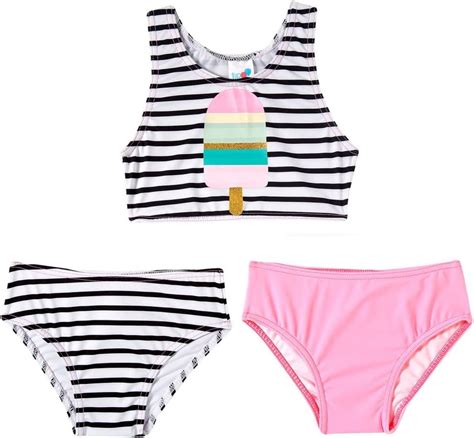 Conjunto com três peças de Praia Estampado Tip Top Meninas