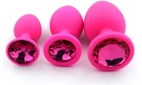 Buy Hot Sale 3pcslot Small Middle Big Size Pink Silicone Plugs Anal Plug Toys