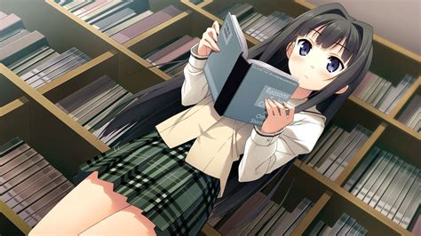 Anime Girl Reading Books Wallpapers Wallpaper Cave