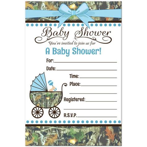 Free Printable Blue Camo Baby Shower Invitations

