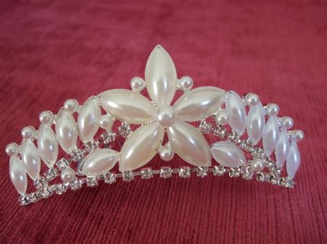 Crown Tiara Hair Comb Elegant Rhinestone Crystal And Pearl Suitable