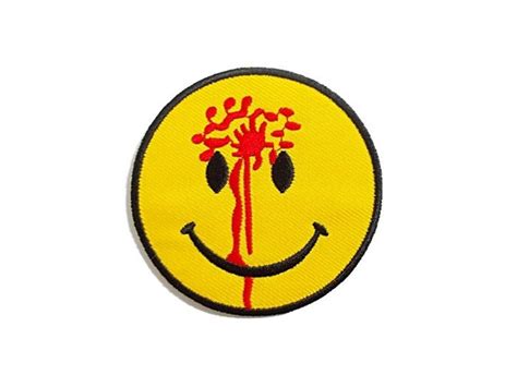 Smiley Face And Blood Funny Yellow Patch New Iron On By Likepatches