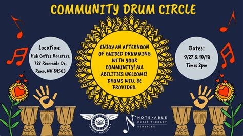 Guided Community Drum Circles Note Able Music Therapy Services