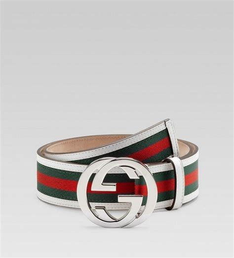 Mens White Gucci Belt For Sale