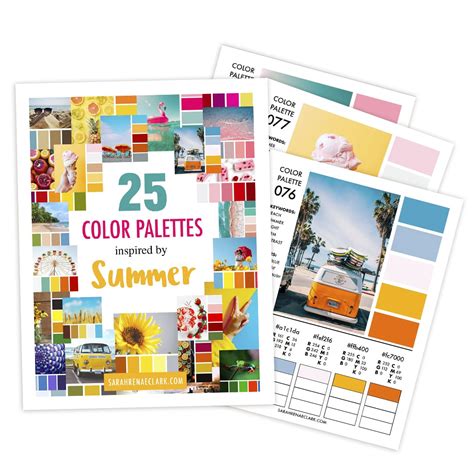 25 Color Palettes Inspired By Summer Pdf Printable Color Guide