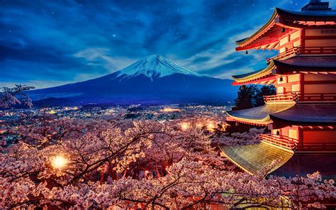 Télécharger Fonds Décran Le Mont Fuji Le Printemps Les Paysages