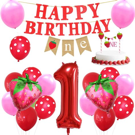 Buy Berry Sweet One Birthday Decorations Strawberry Theme 1st Birthday