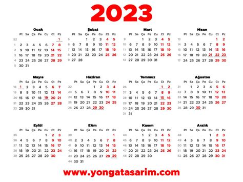 2023 Yılı Takvim Vektörel PDF YONGA TASARIM reklam grafik web