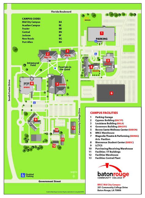 Baton Rouge Community College Campus Map Map