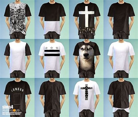 It Is A Boxy T Shirt Set Of Sims4cc Black And White Concept 12