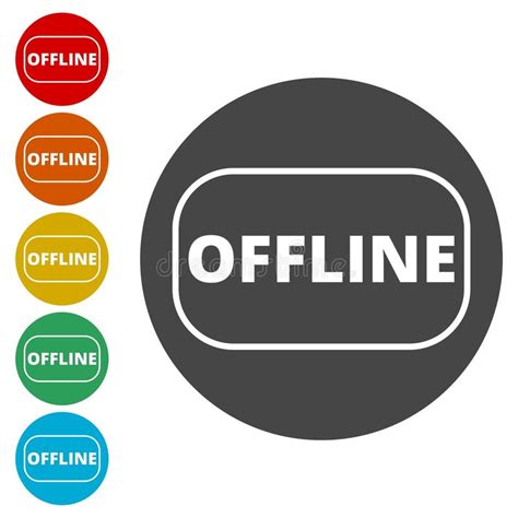 Offline sign, icon, button stock vector. Illustration of offline