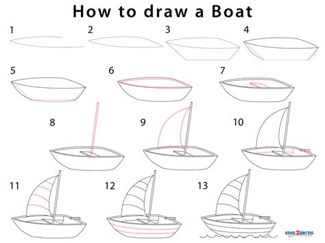 How To Draw A Boat Step By Step Pictures