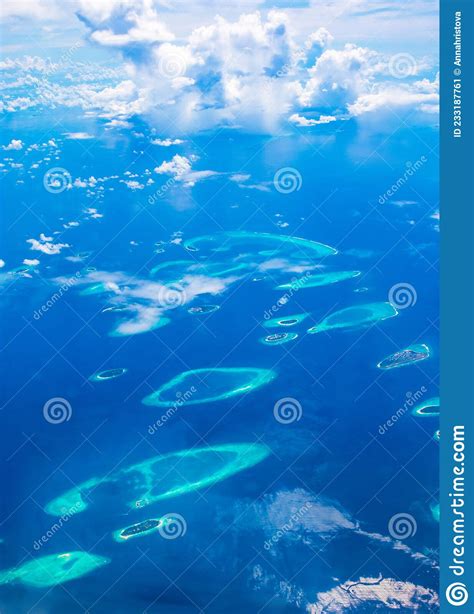 Aerial View Of Maldives Archipelago Baa Atoll Stock Image Image Of