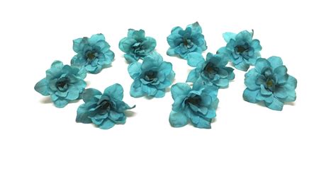 10 Turquoise Aqua Blue Green Artificial Delphinium Blossoms Etsy