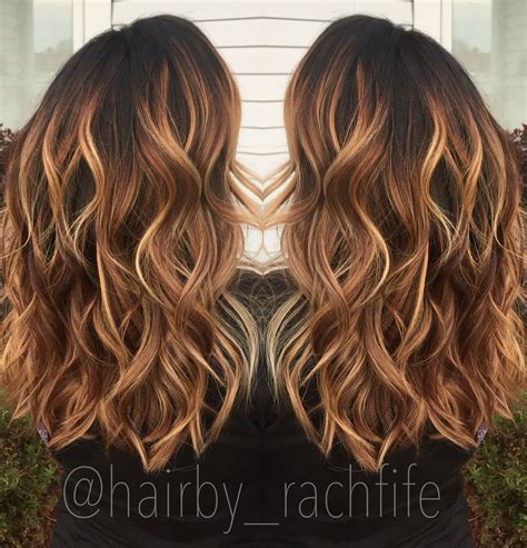 Warm Caramel Copper Balayage Stretched Root Fall Haircolor Hair By