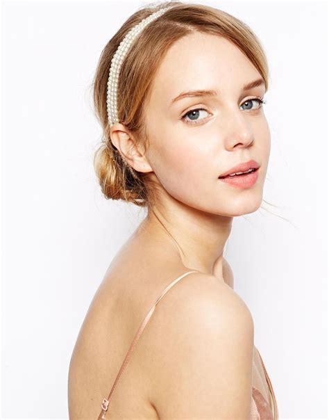 Asos Limited Edition Multirow Faux Pearl Headband At Asos Headband