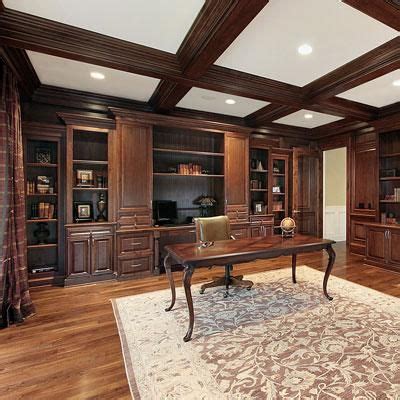 She actually had her white wood beams faux painted to look like grain wood and they look what i would suggest? Coffered Ceilings | Office interior design, Faux ceiling ...