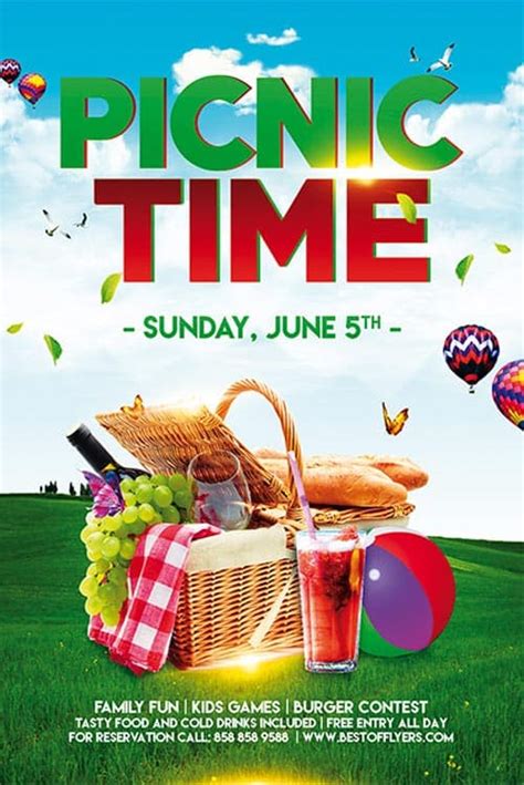 Picnic Time Free Poster Template For Community Picnic Events